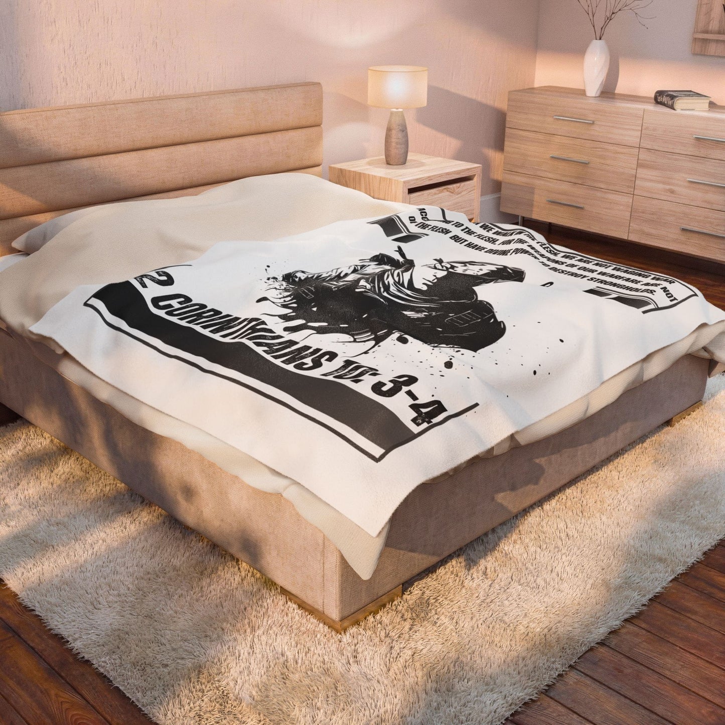 2 Corinthians 10:3-4 Velveteen Plush Blanket
