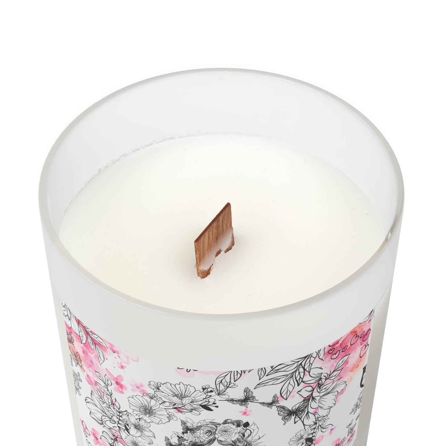 Pink Lady Frosted Glass Candle, 11oz Vanilla