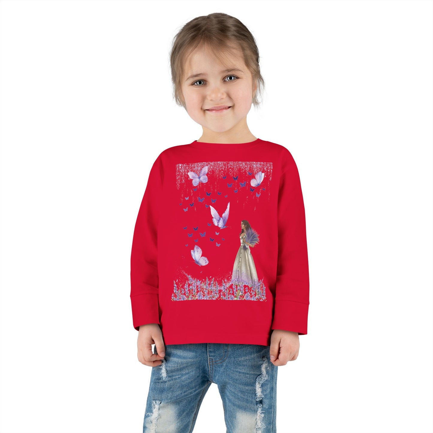Lilac butterflies Toddler Long Sleeve Tee