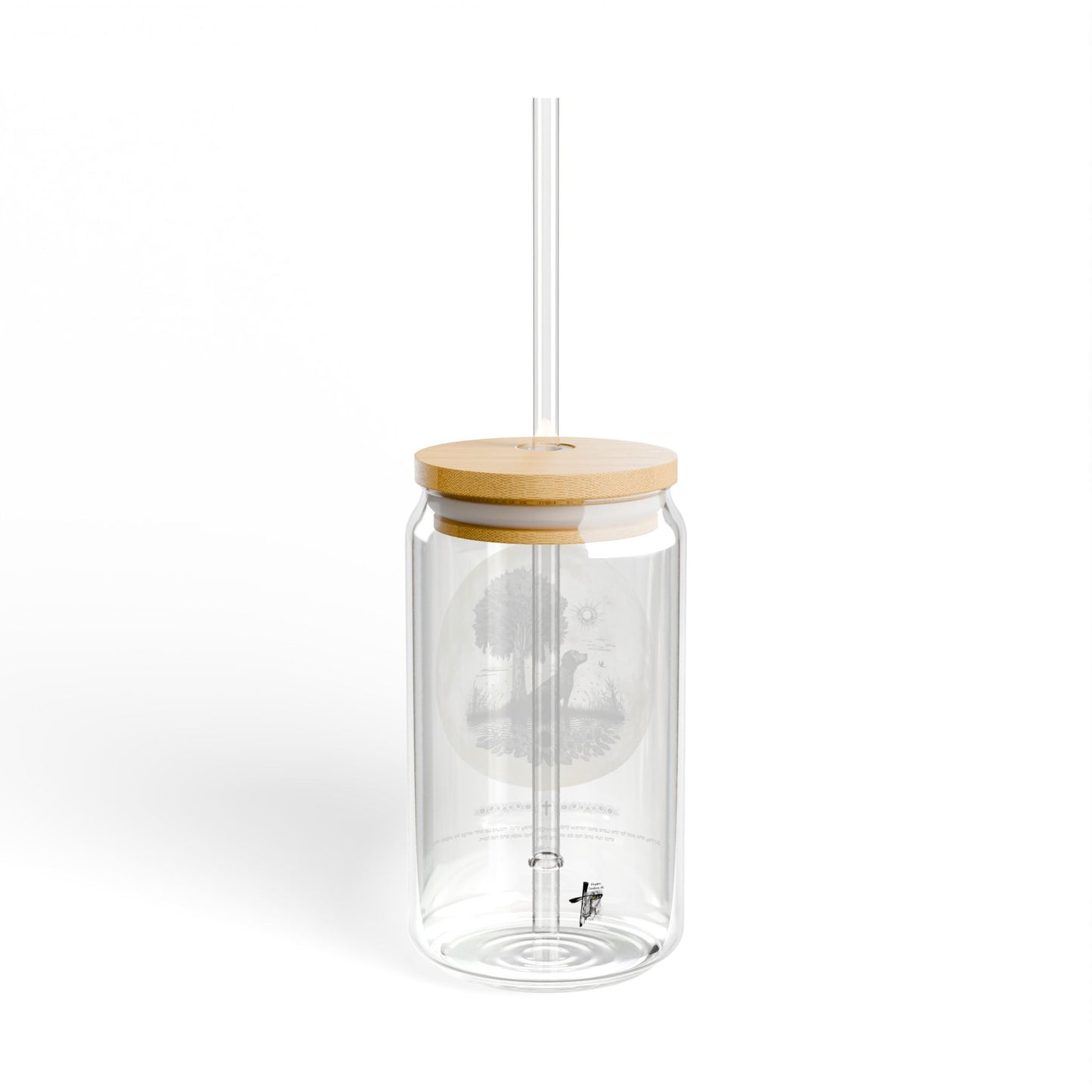 They that Wait Upon the Lord Sipper Glass, 16oz - Cute GlassTumbler with Straw