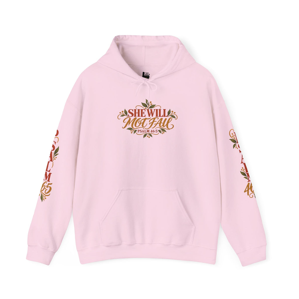 Copy of Psalm 46:5 'She Will Not Fall' Hoodie – Floral Faith Women’s Pullover
