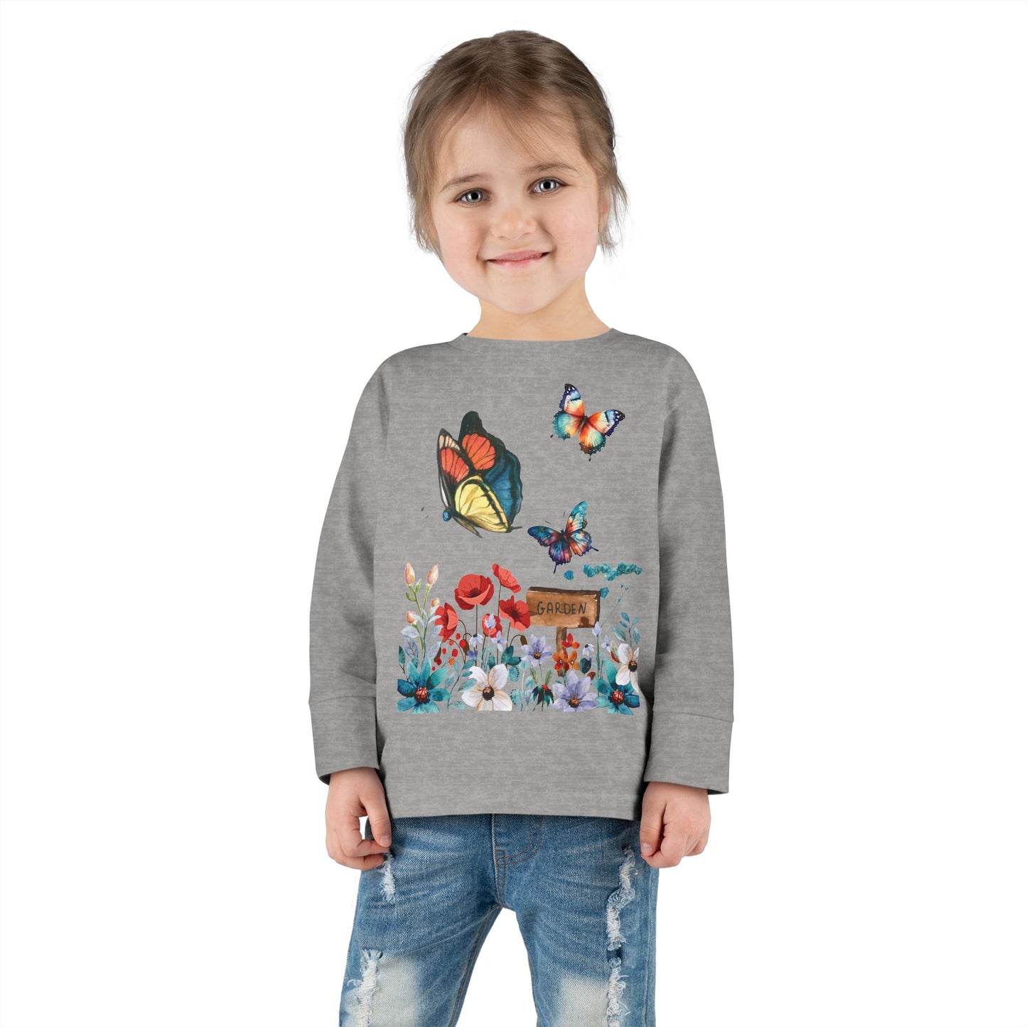 Butterfly garden Toddler Long Sleeve Tee