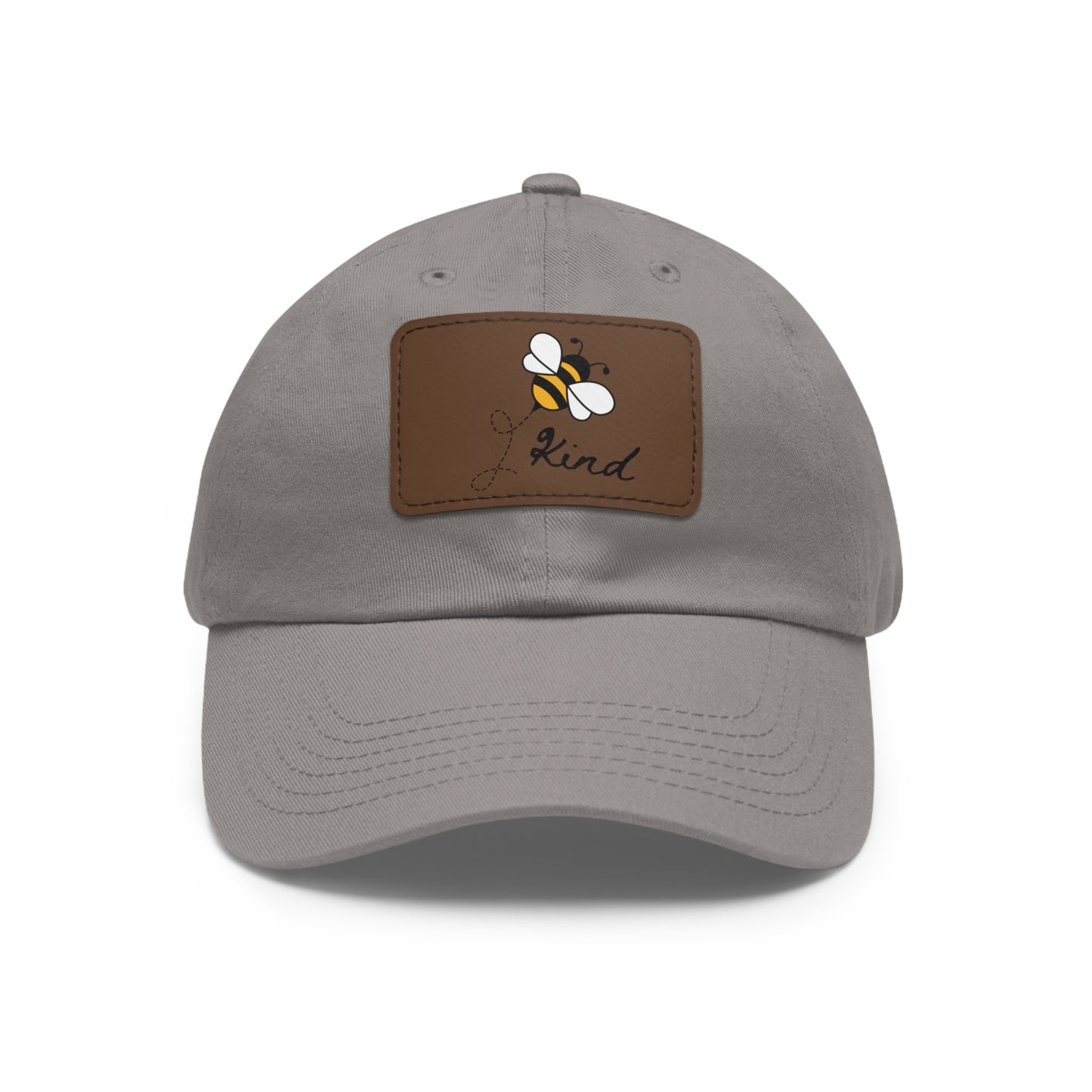 Bee Kind baseball cap with leather patch