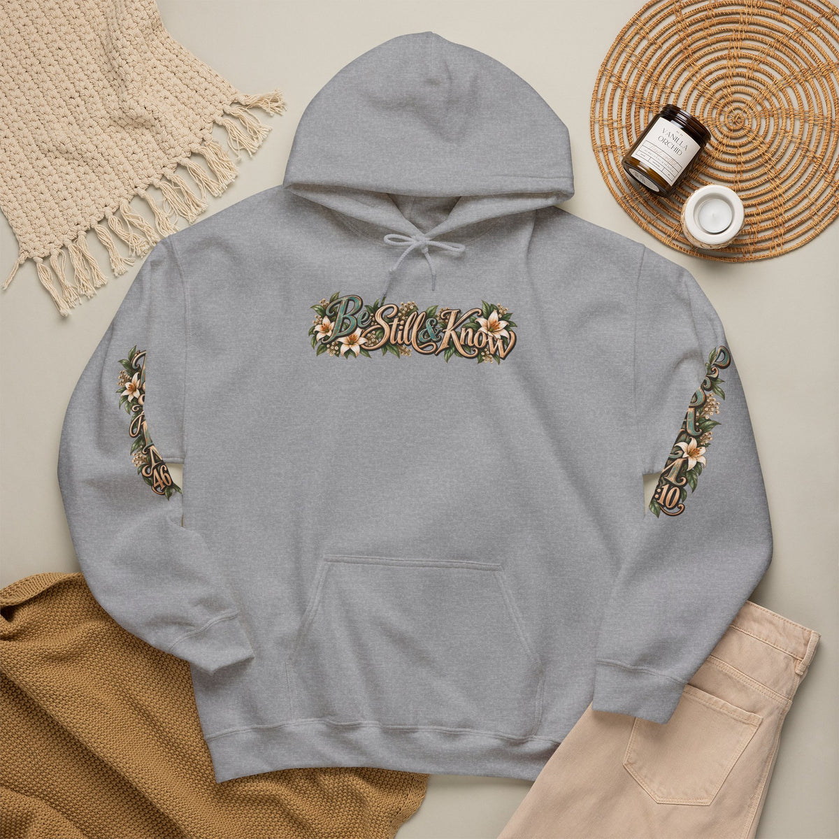 Be Still Hoodie — "Be Still, Know That I Am God" Christian Graphic Hooded Sweatshirt