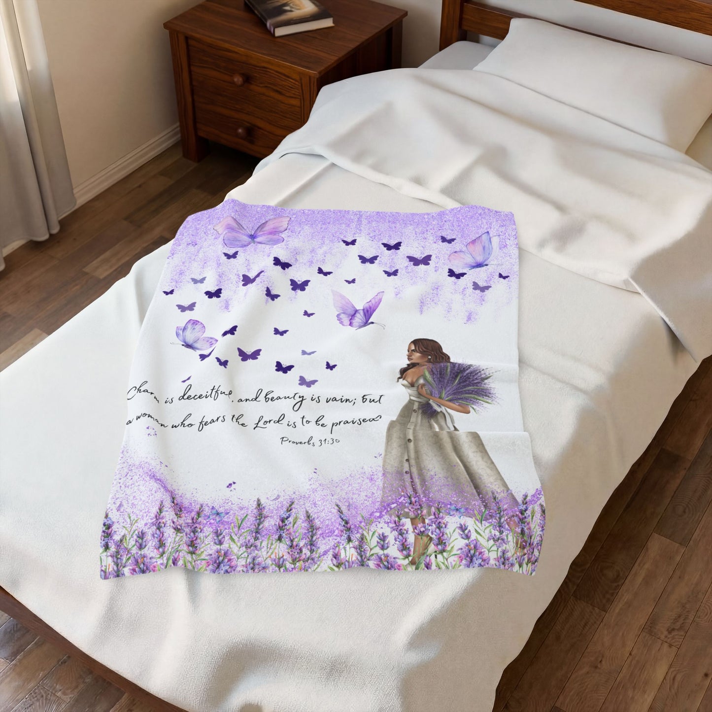 Proverbs 31:30 Velveteen Plush Blanket