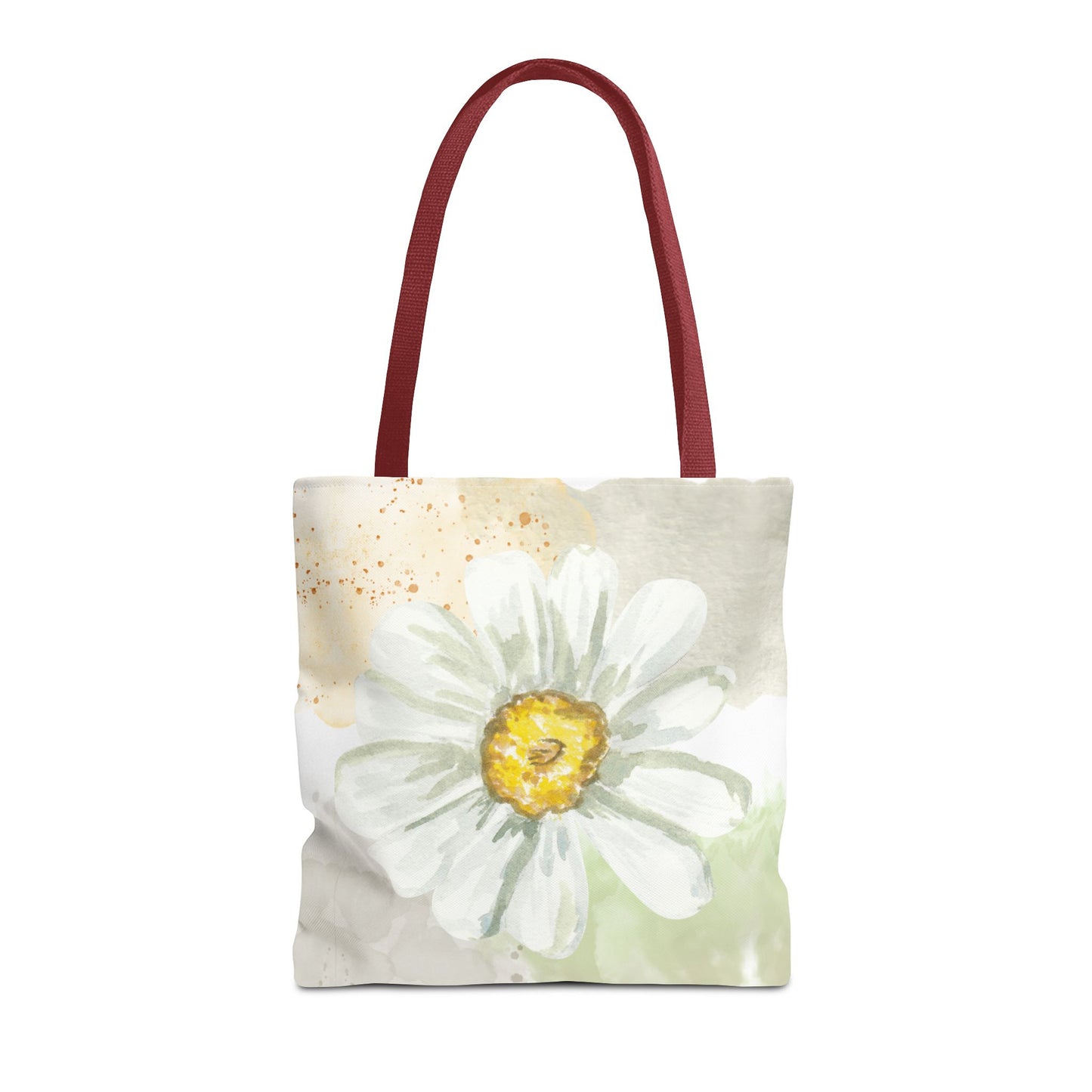 White Watercolor Daisy Tote Bag