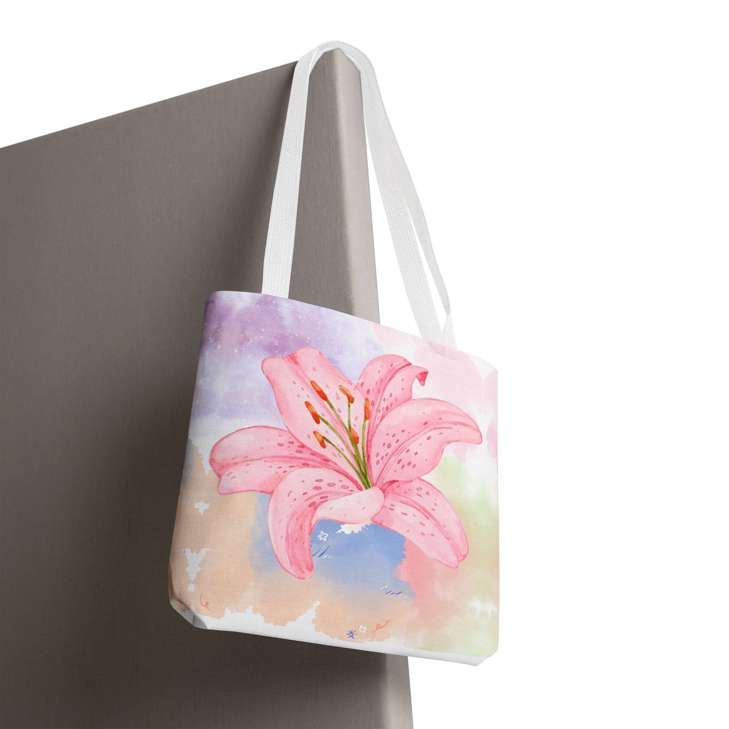 Pink Watercolor Lily Tote Bag