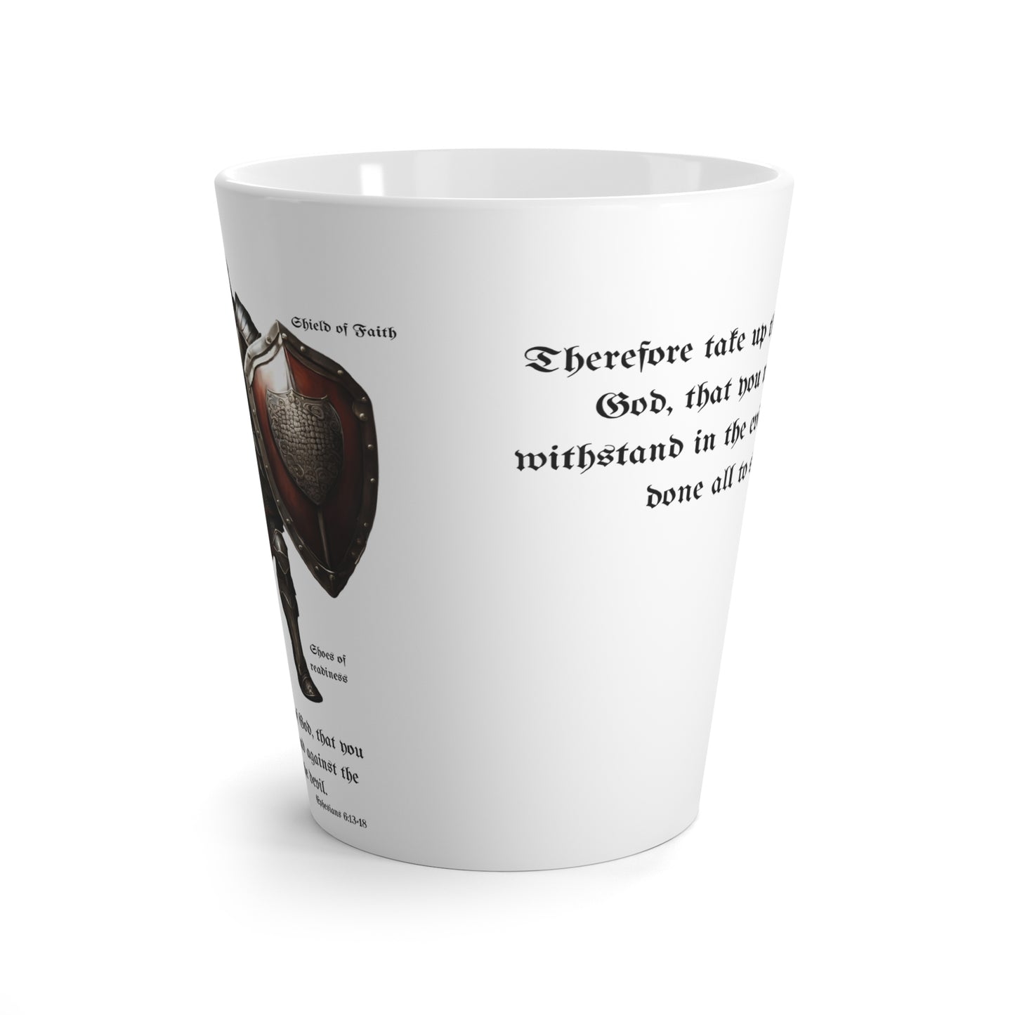 Armor of God Latte Mug -  Perfect for Coffee Lovers