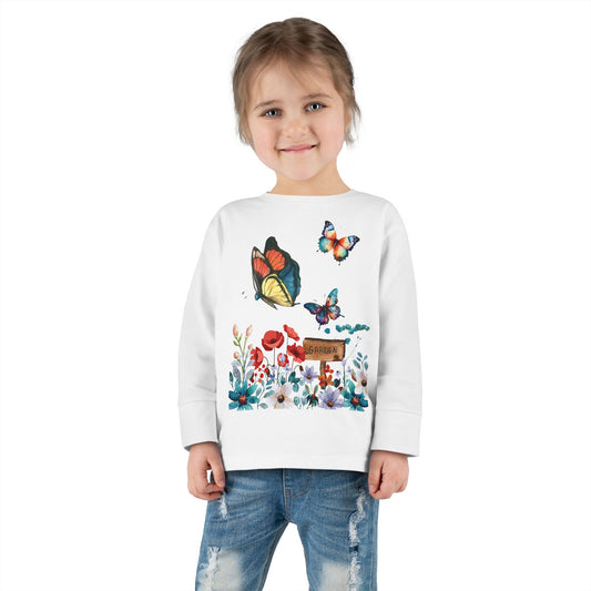 Butterfly garden Toddler Long Sleeve Tee