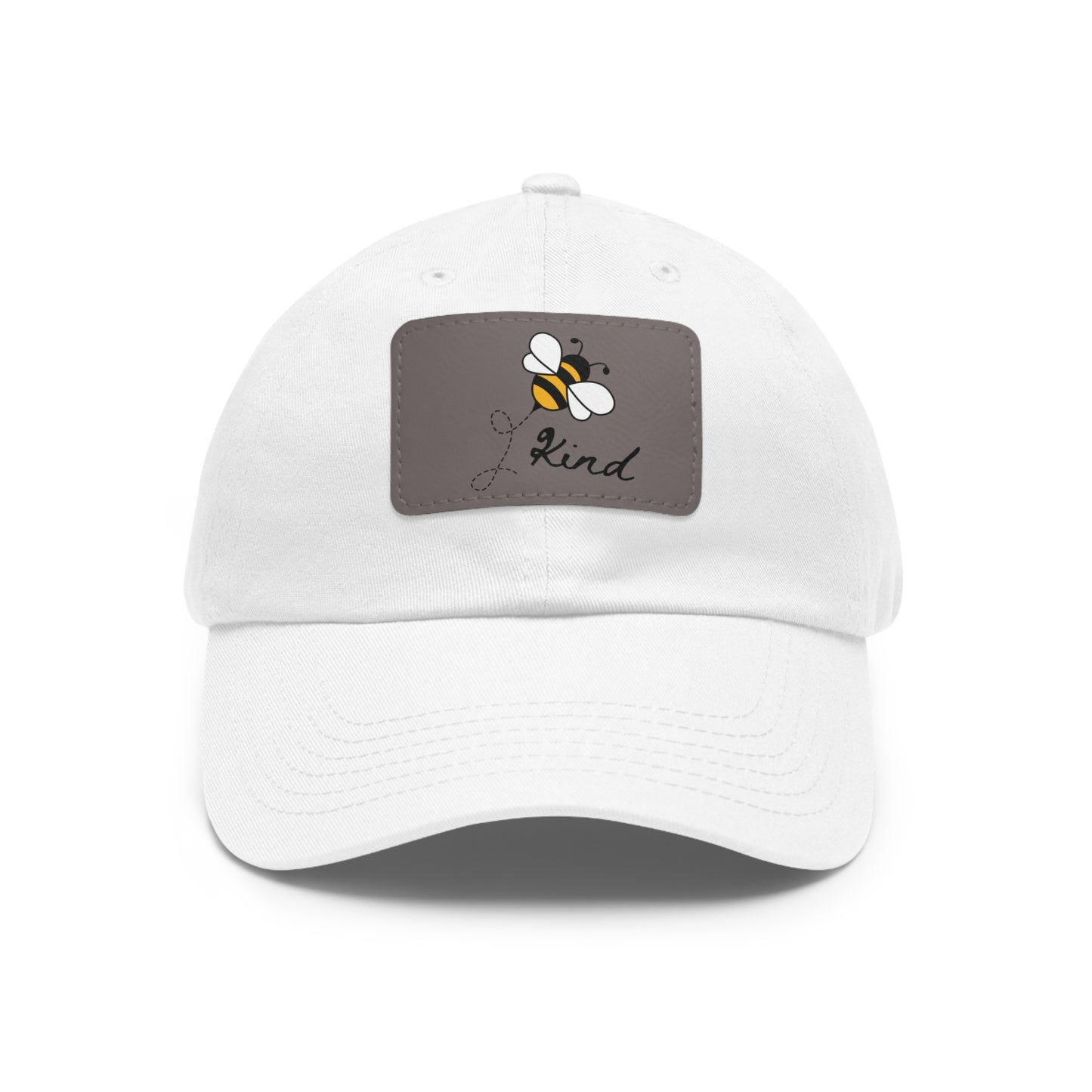 Bee Kind baseball cap with leather patch