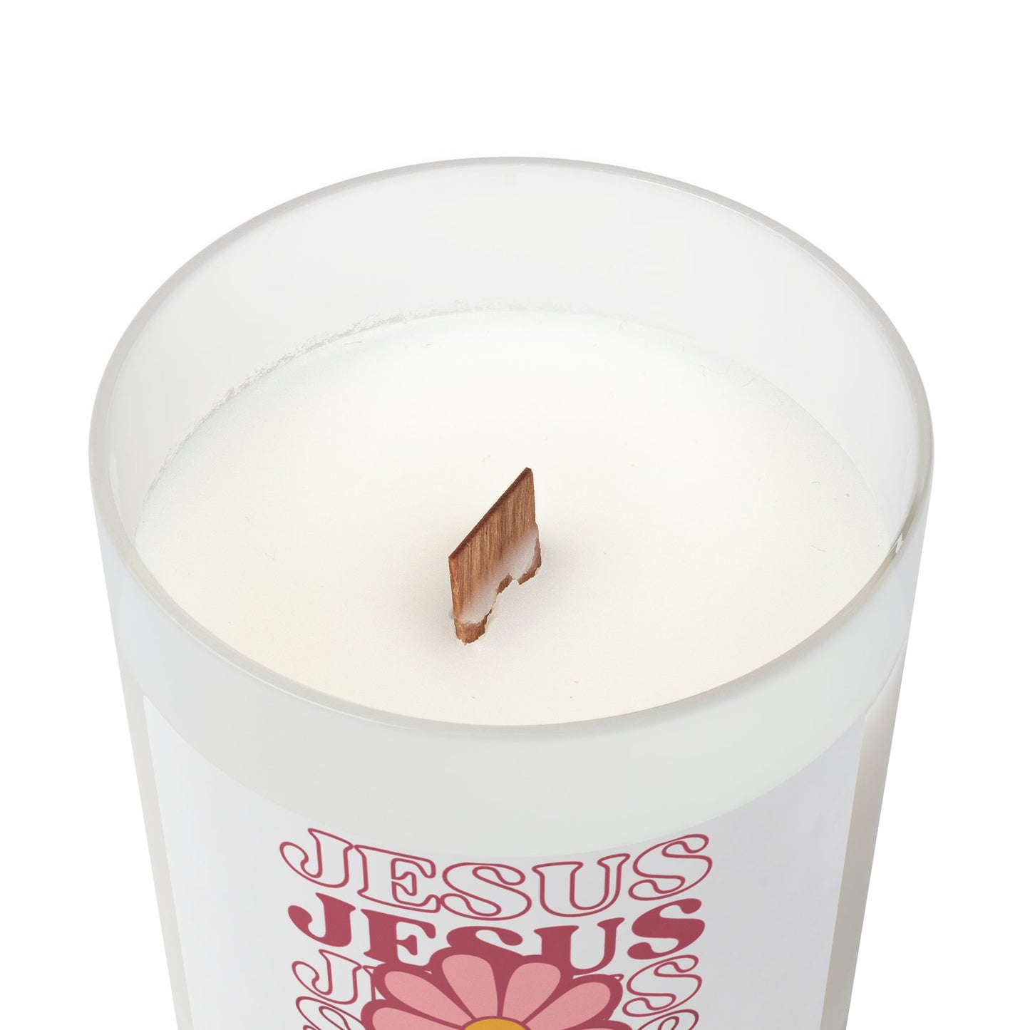 Jesus Frosted Glass Candle, 11oz