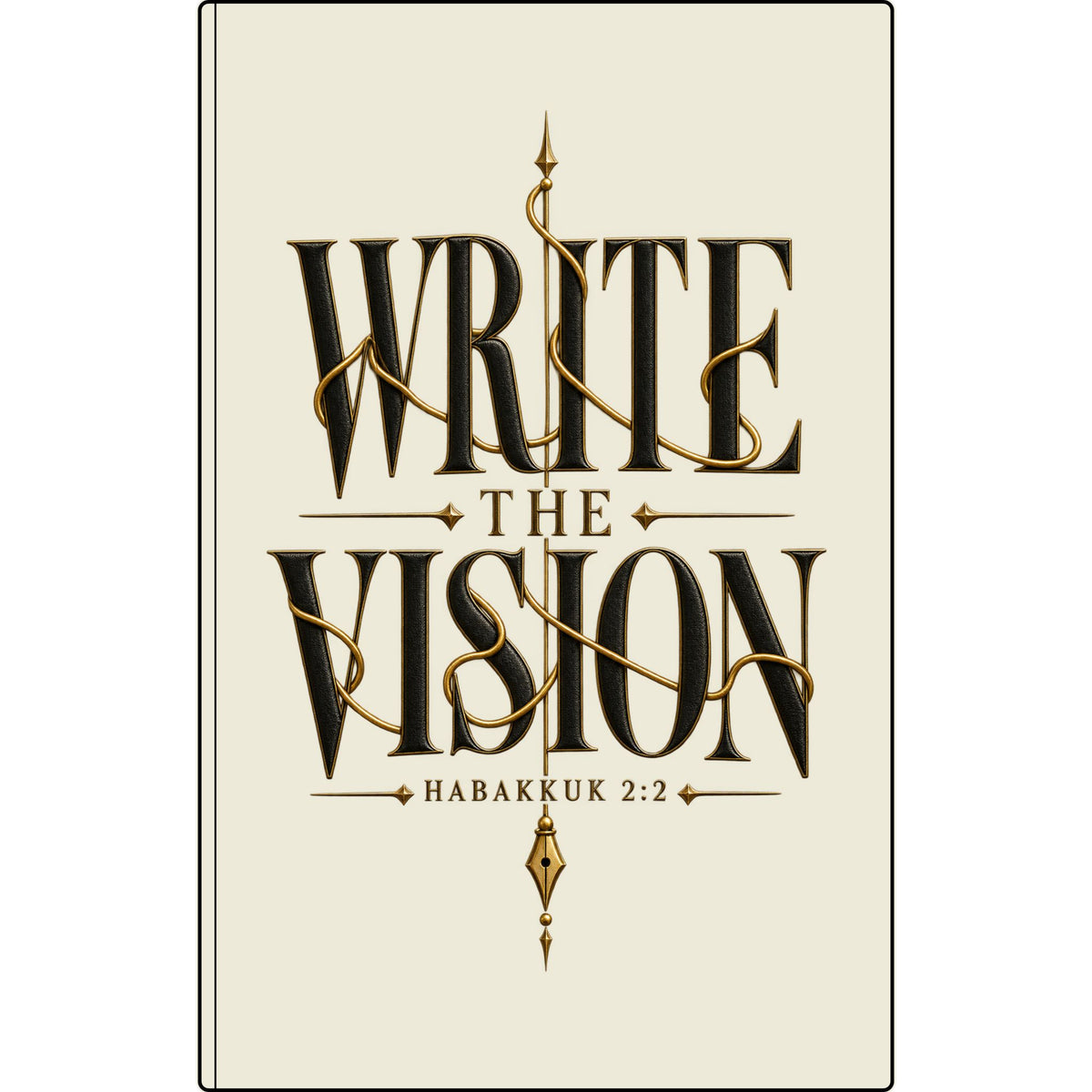 Write the Vision Vegan Leather Journal — Engraved Scripture Notebook (Habakkuk 2:2)
