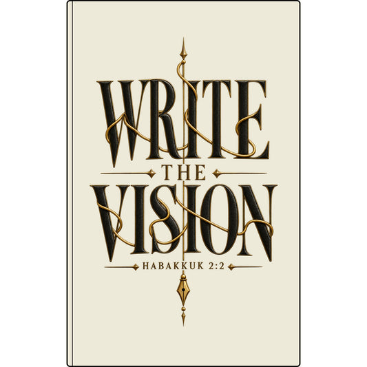 Write the Vision Vegan Leather Journal — Engraved Scripture Notebook (Habakkuk 2:2)