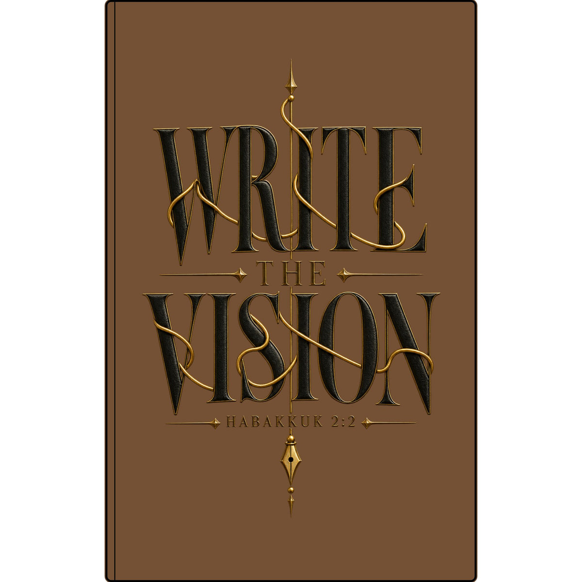 Write the Vision Vegan Leather Journal — Engraved Scripture Notebook (Habakkuk 2:2)