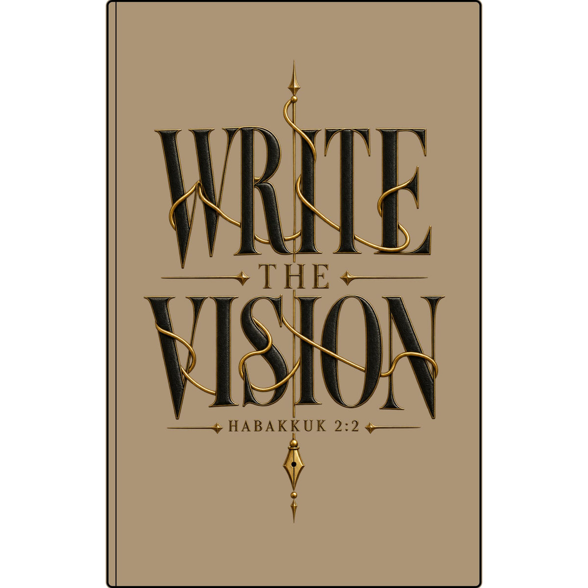 Write the Vision Vegan Leather Journal — Engraved Scripture Notebook (Habakkuk 2:2)