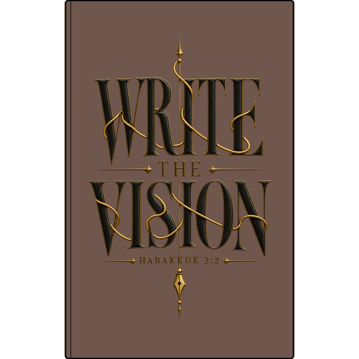Write the Vision Vegan Leather Journal — Engraved Scripture Notebook (Habakkuk 2:2)
