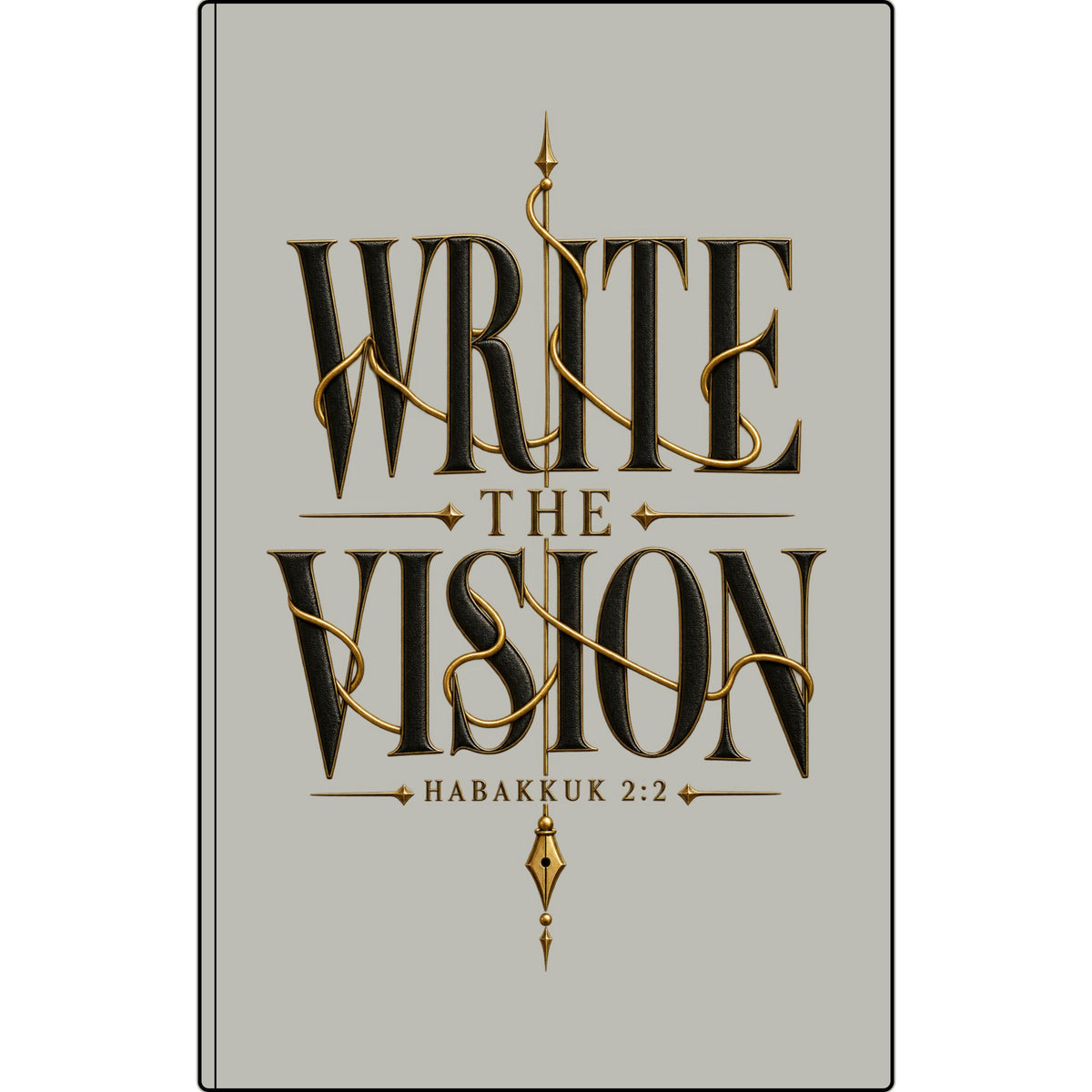 Write the Vision Vegan Leather Journal — Engraved Scripture Notebook (Habakkuk 2:2)