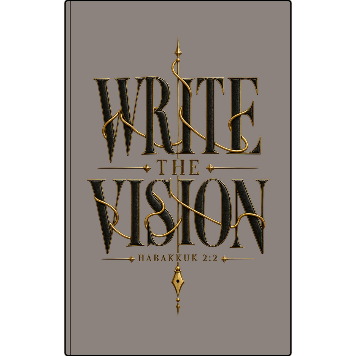 Write the Vision Vegan Leather Journal — Engraved Scripture Notebook (Habakkuk 2:2)