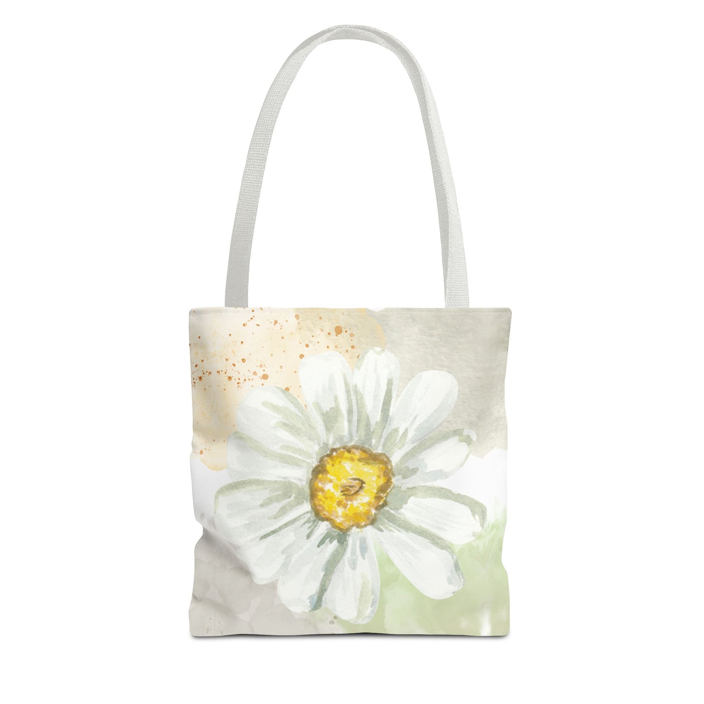 White Watercolor Daisy Tote Bag