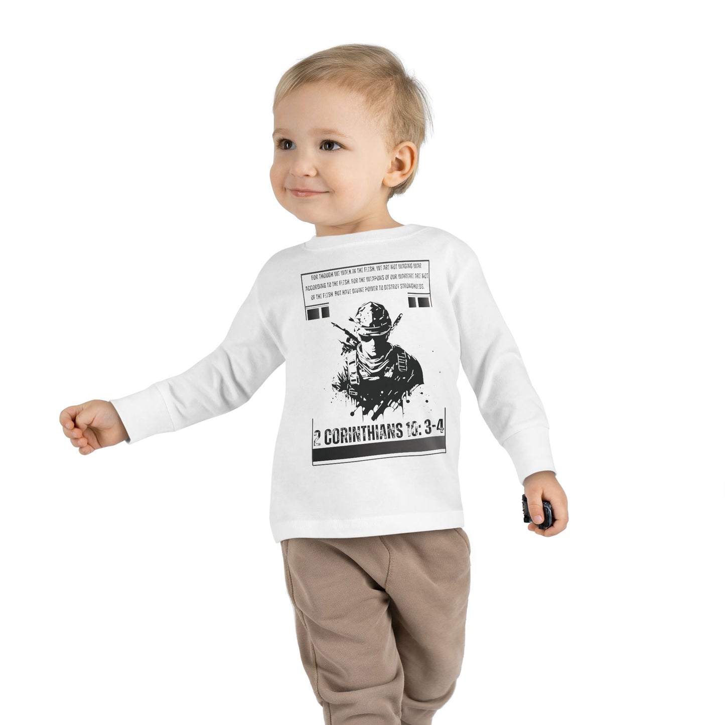2 Corinthians 10:3-4 Toddler Long Sleeve Tee
