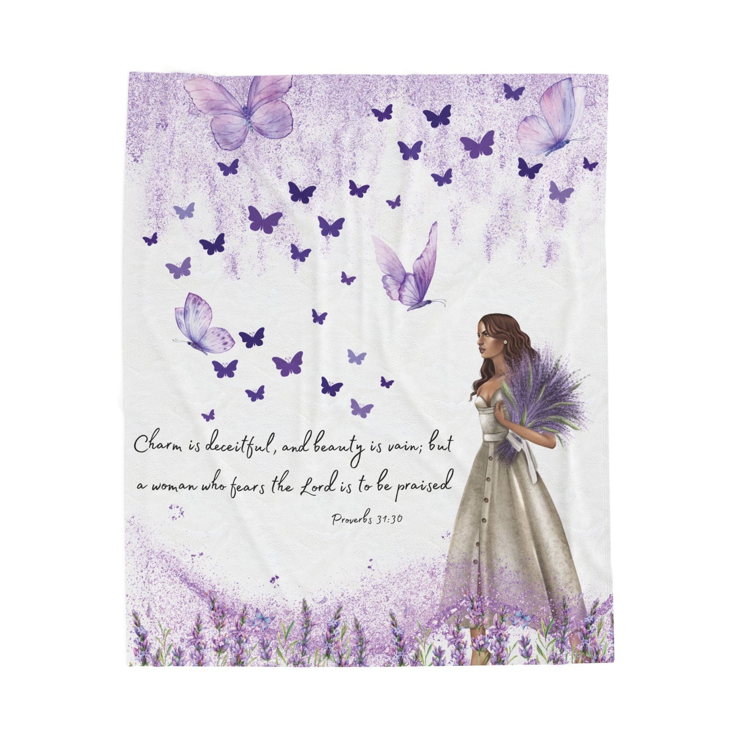 Proverbs 31:30 Velveteen Plush Blanket
