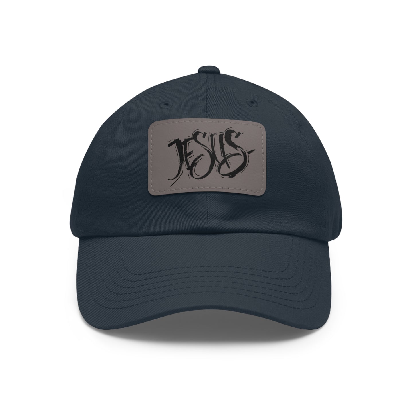 Jesus baseball cap with leather patch