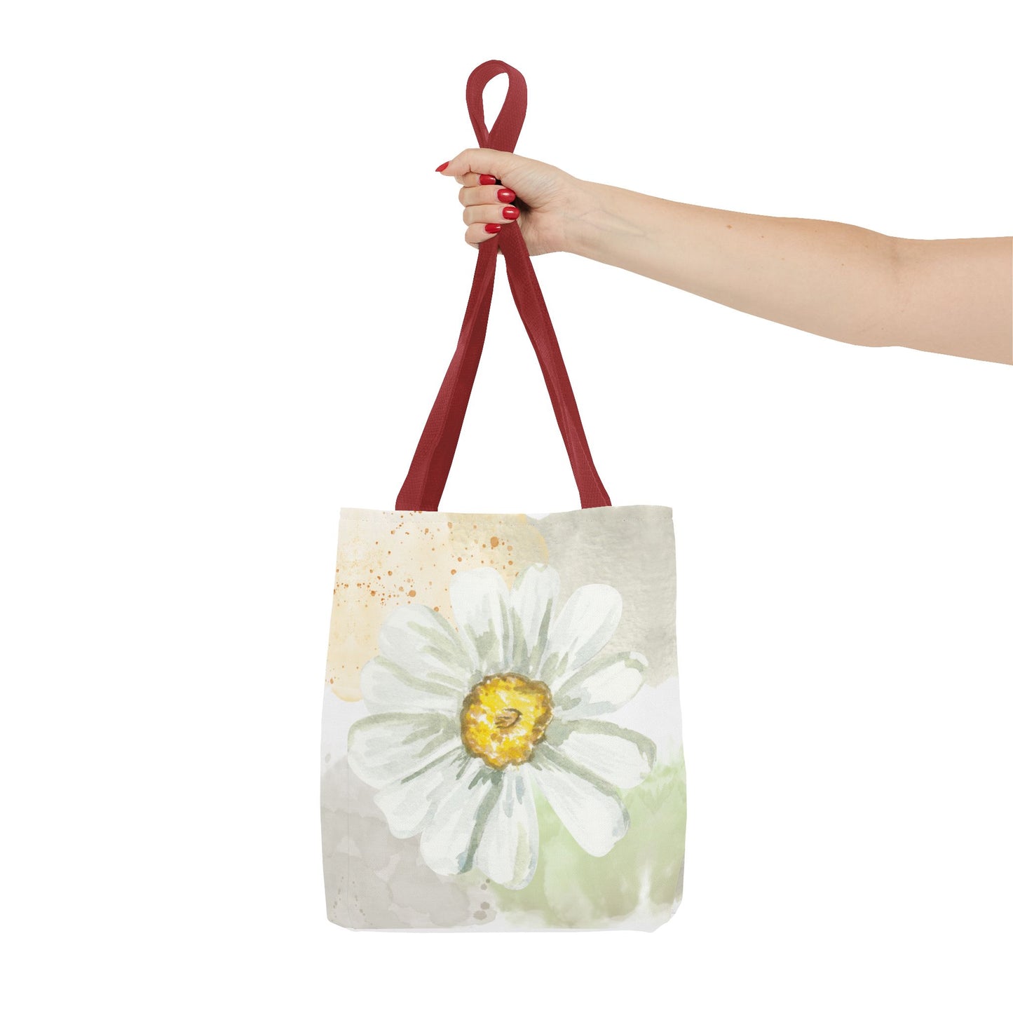 White Watercolor Daisy Tote Bag