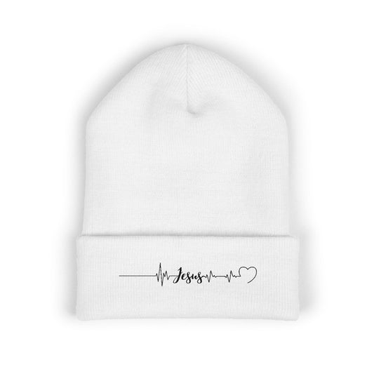 Jesus Heartbeat Classic Cuffed Beanie | Embroidered Winter Hat