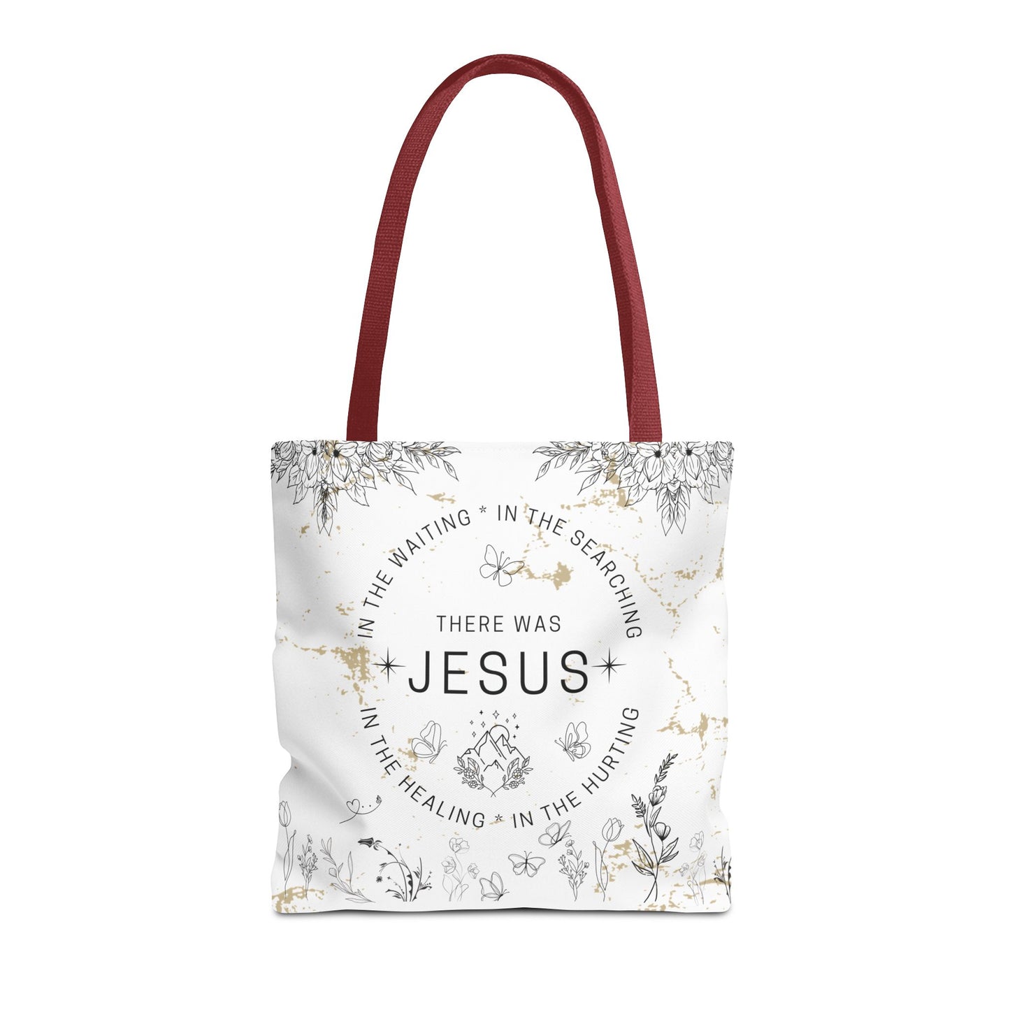 "There Was Jesus" tote bag - Floral Design for Faithful Living