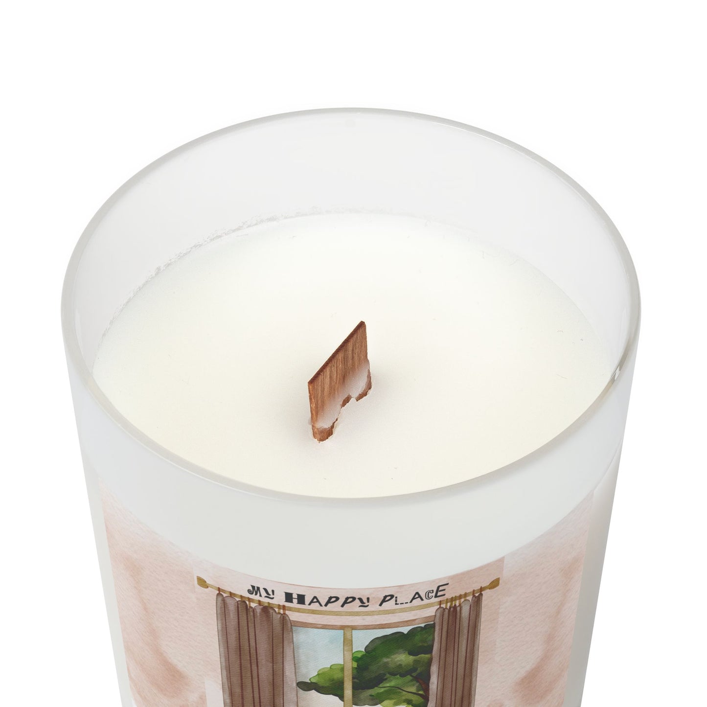 My Happy Place Frosted Glass Candle, 11oz