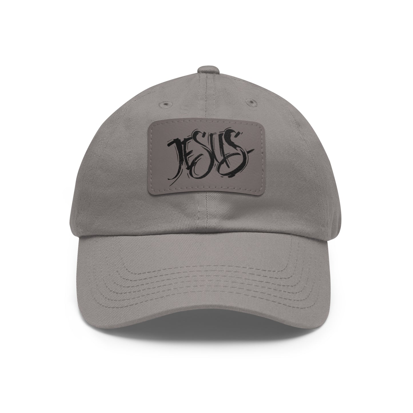 Jesus baseball cap with leather patch