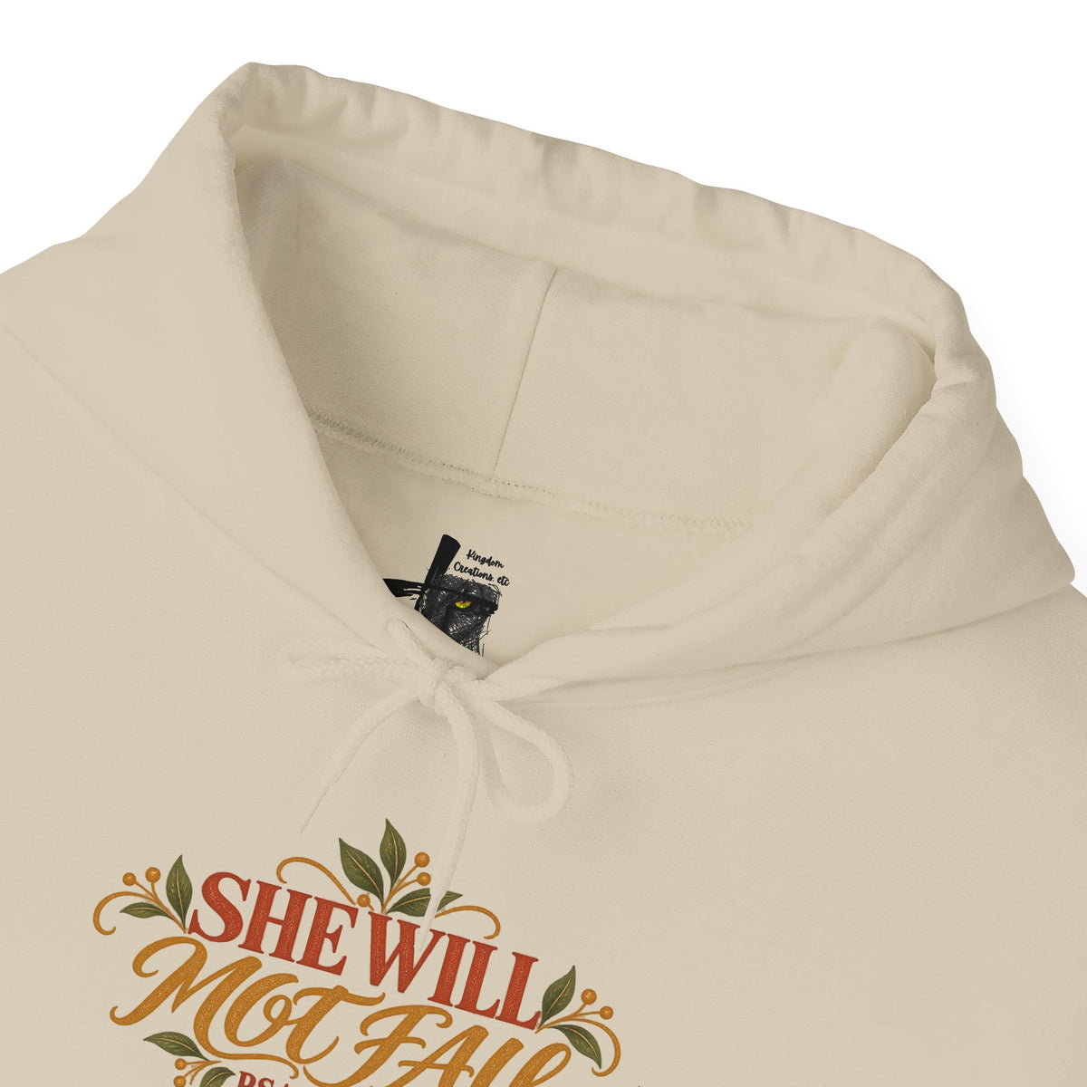 Copy of Brunette Woman Psalm 46:5 'She Will Not Fall' Hoodie – Floral Faith Women’s Pullover