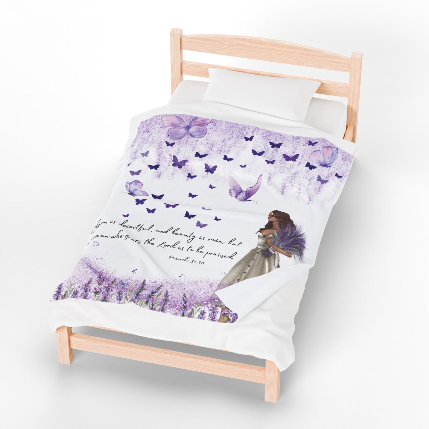 Proverbs 31:30 Velveteen Plush Blanket