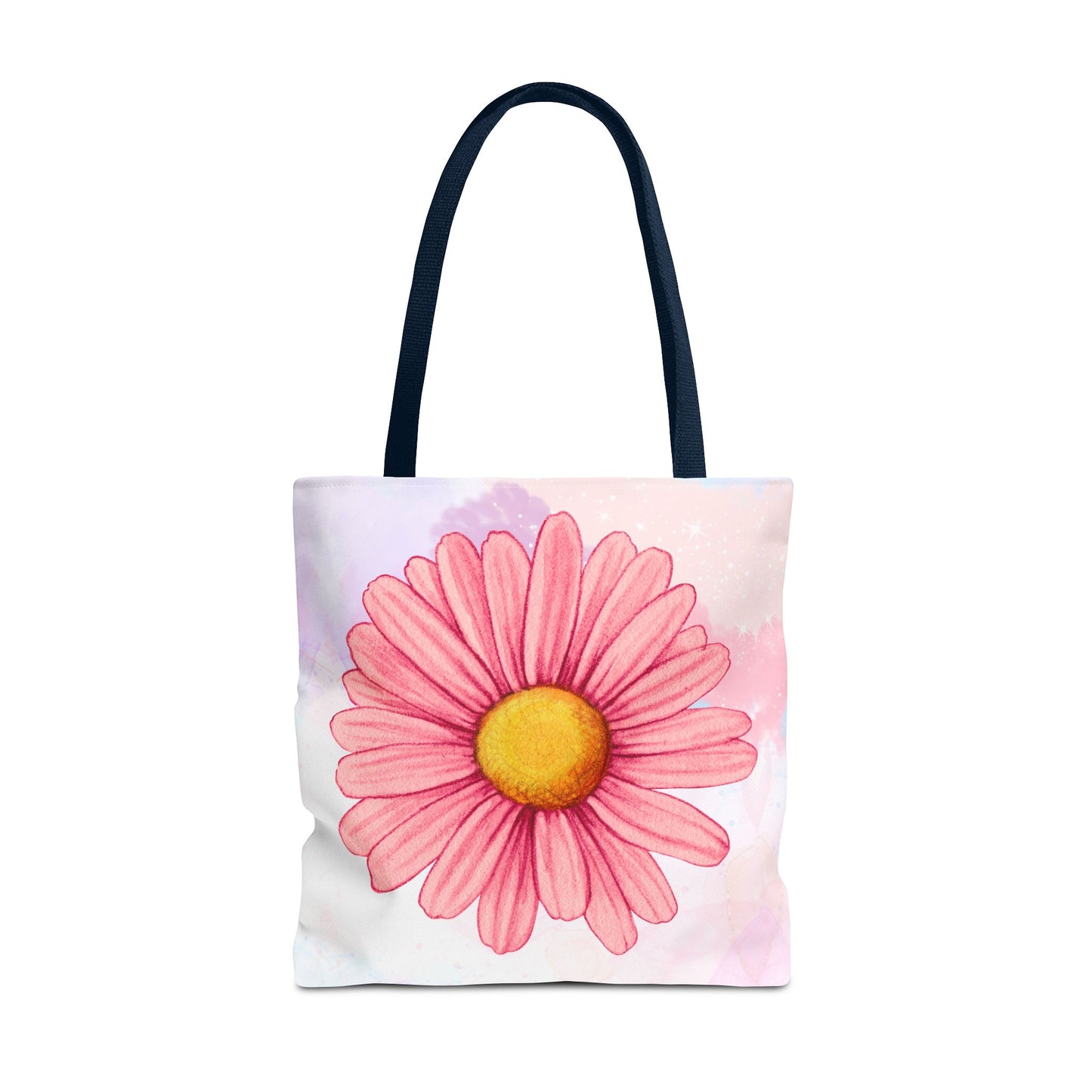 Pink Watercolor Daisy Tote Bag
