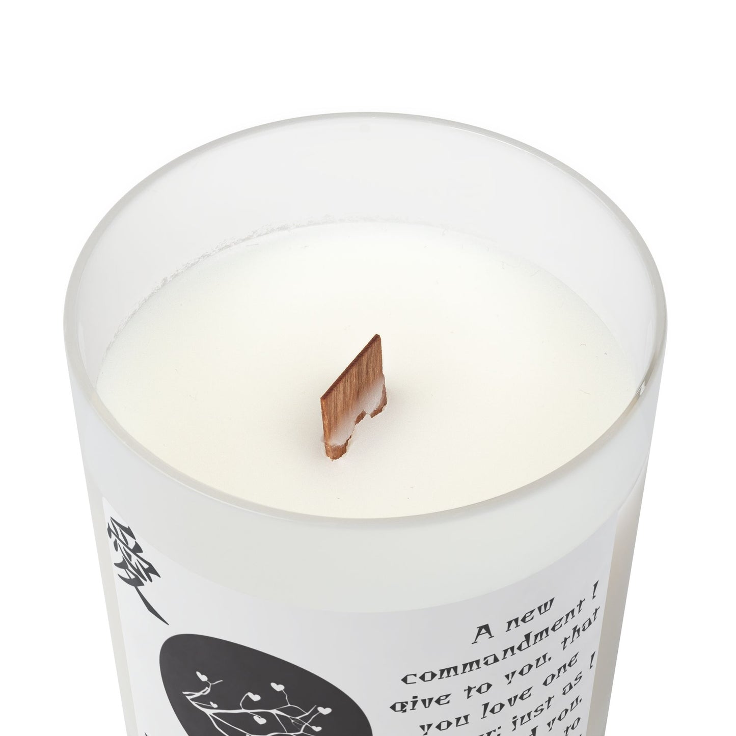 John 13:34 Frosted Glass Candle, 11oz