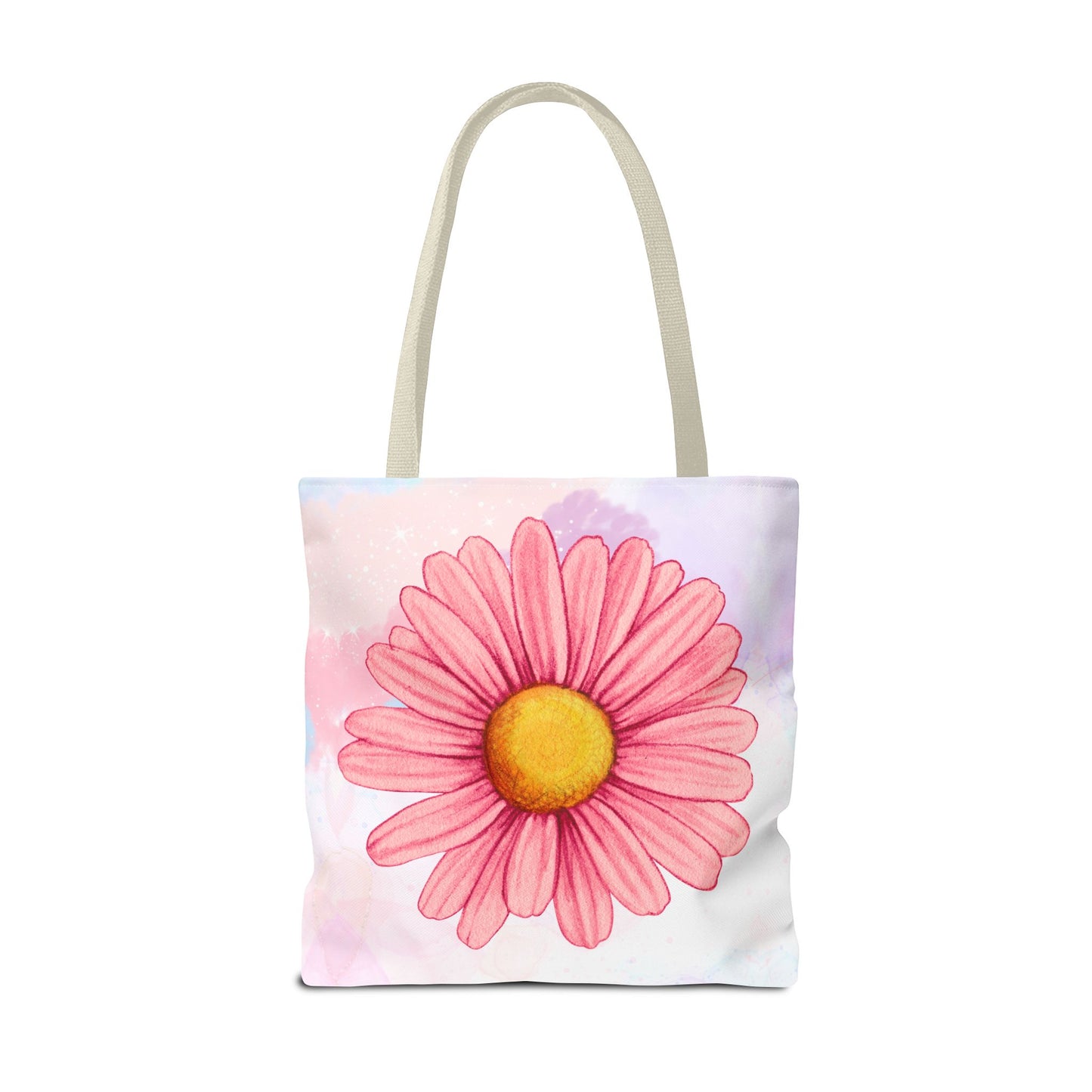 Pink Watercolor Daisy Tote Bag
