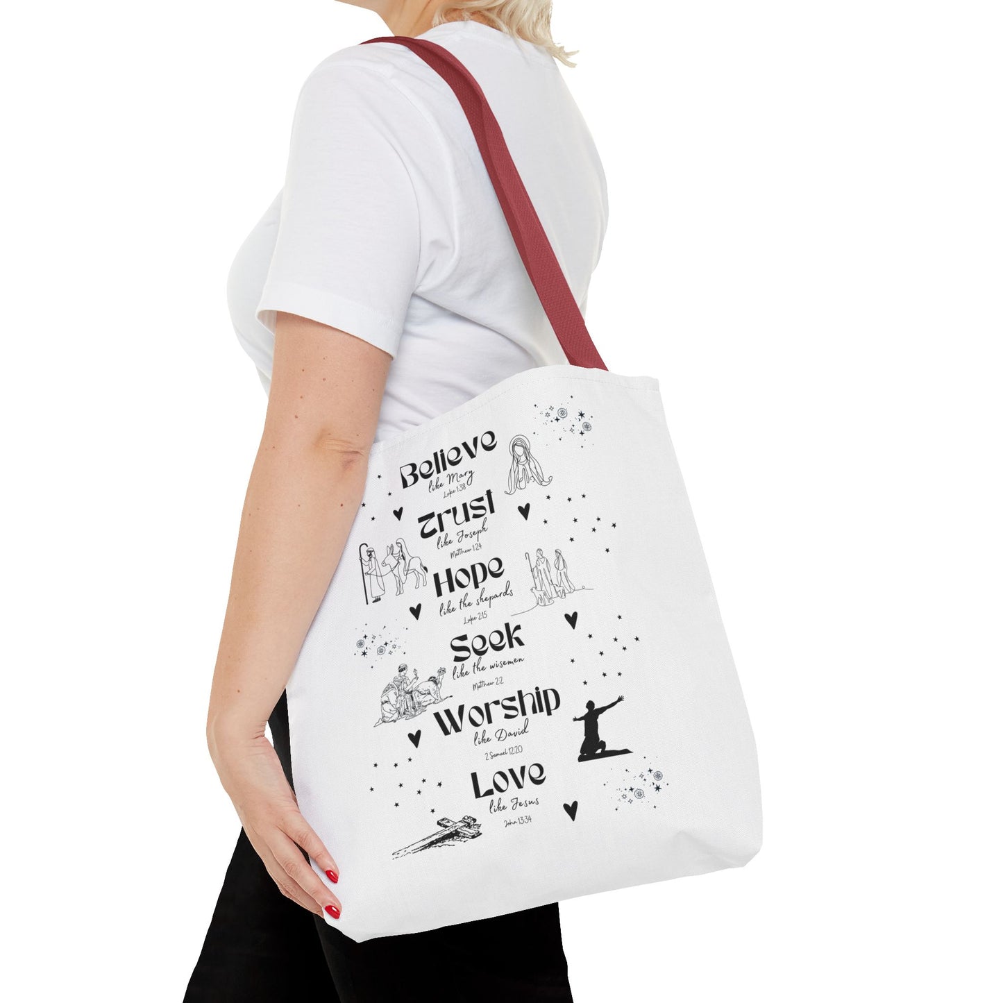 Believe like Mary Tote Bag