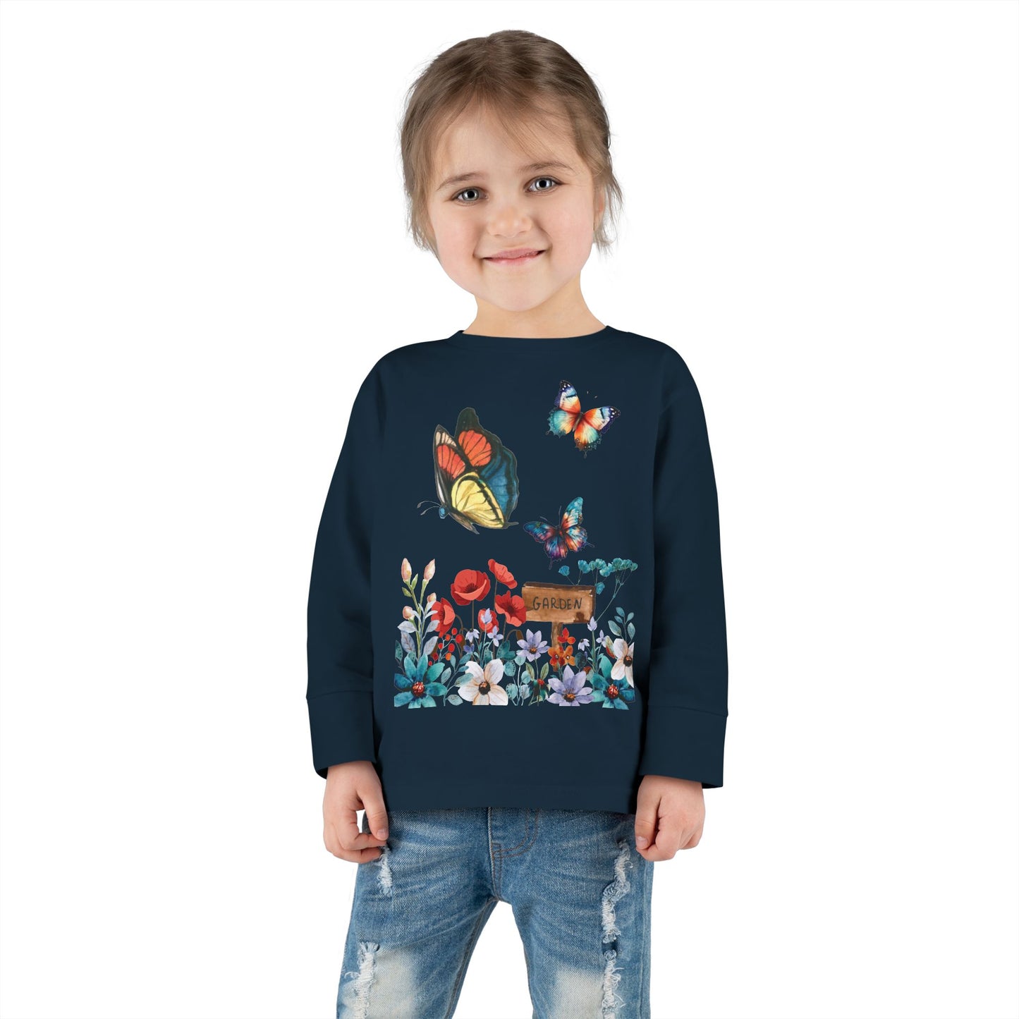 Butterfly garden Toddler Long Sleeve Tee