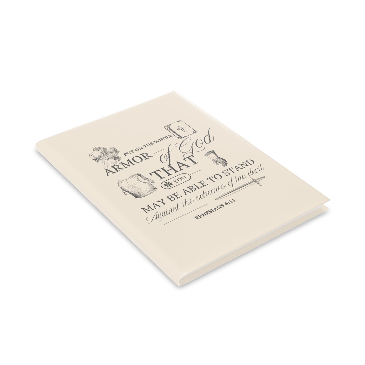 Beige Armor of God Hardcover Notebook