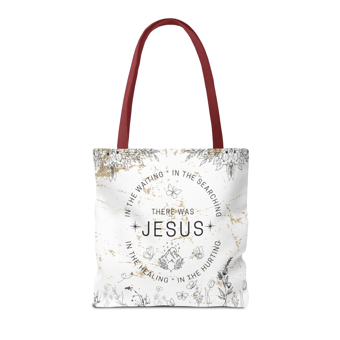 "There Was Jesus" tote bag - Floral Design for Faithful Living