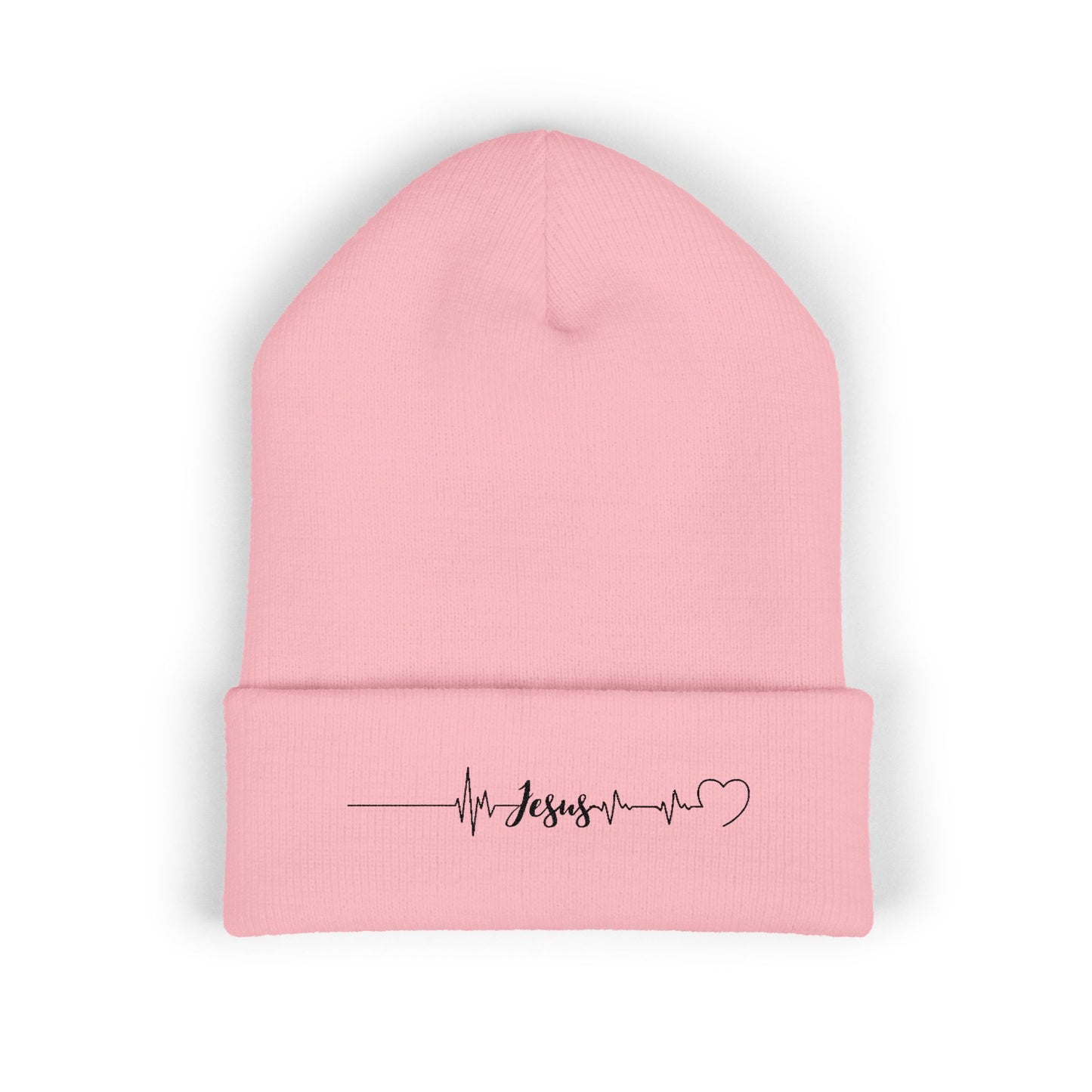 Jesus Heartbeat Classic Cuffed Beanie | Embroidered Winter Hat