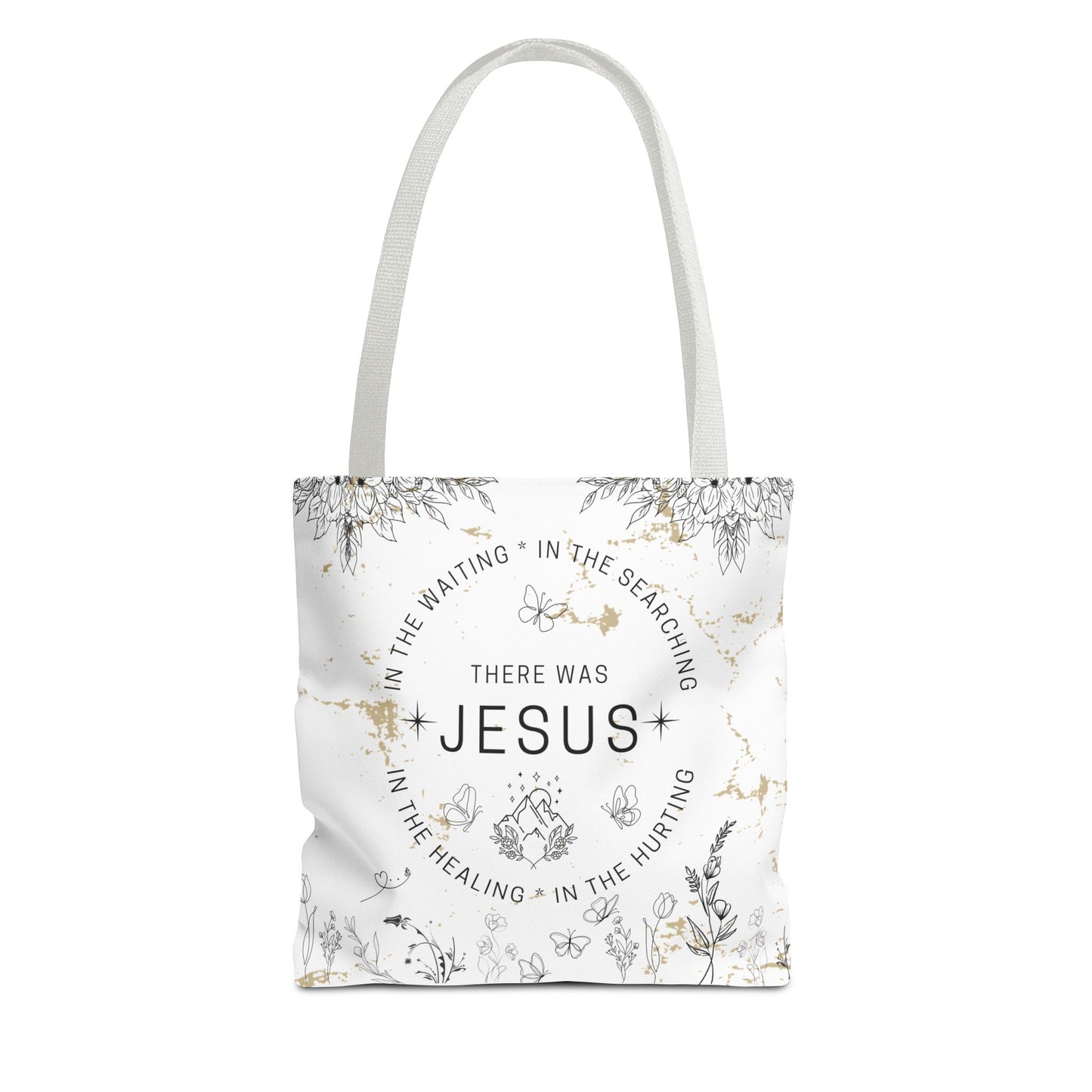 "There Was Jesus" tote bag - Floral Design for Faithful Living