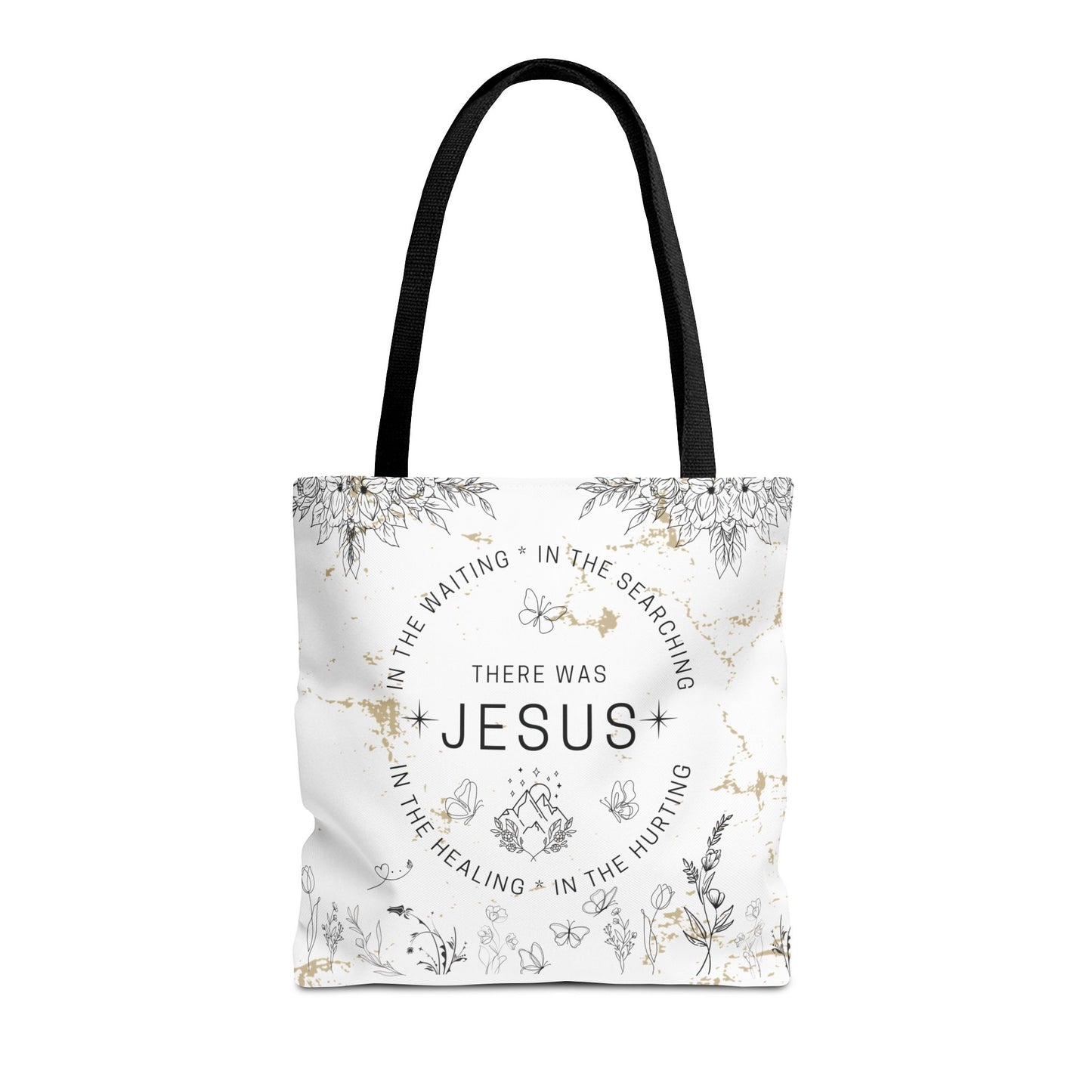 "There Was Jesus" tote bag - Floral Design for Faithful Living