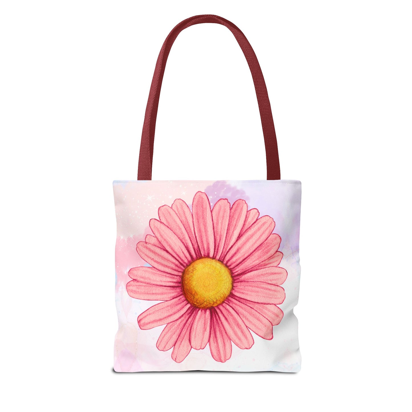 Pink Watercolor Daisy Tote Bag