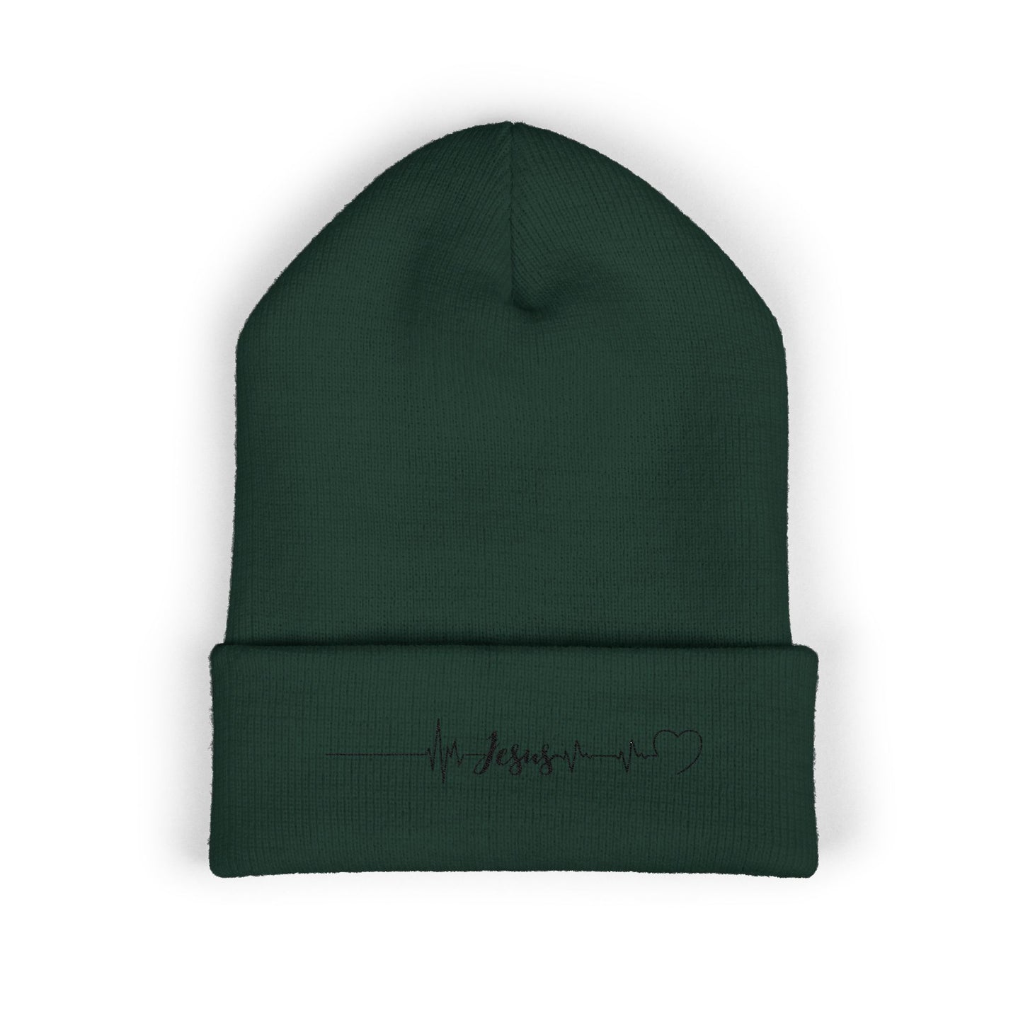 Jesus Heartbeat Classic Cuffed Beanie | Embroidered Winter Hat