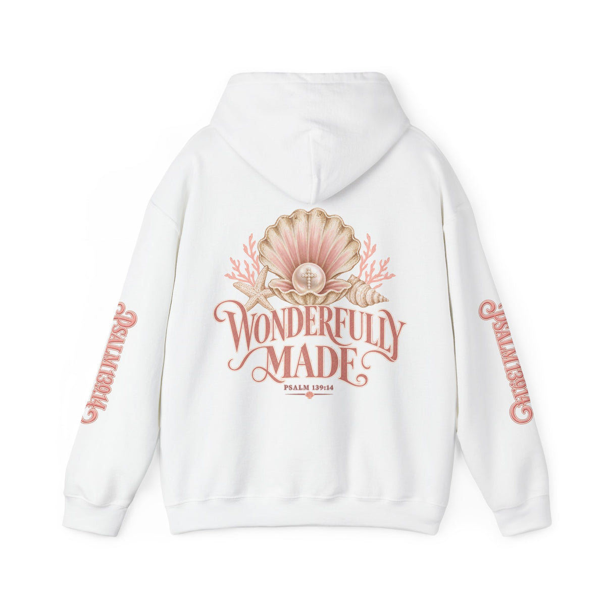Wonderfully Made Hoodie — Floral Pearl Backprint Hooded Sweatshirt