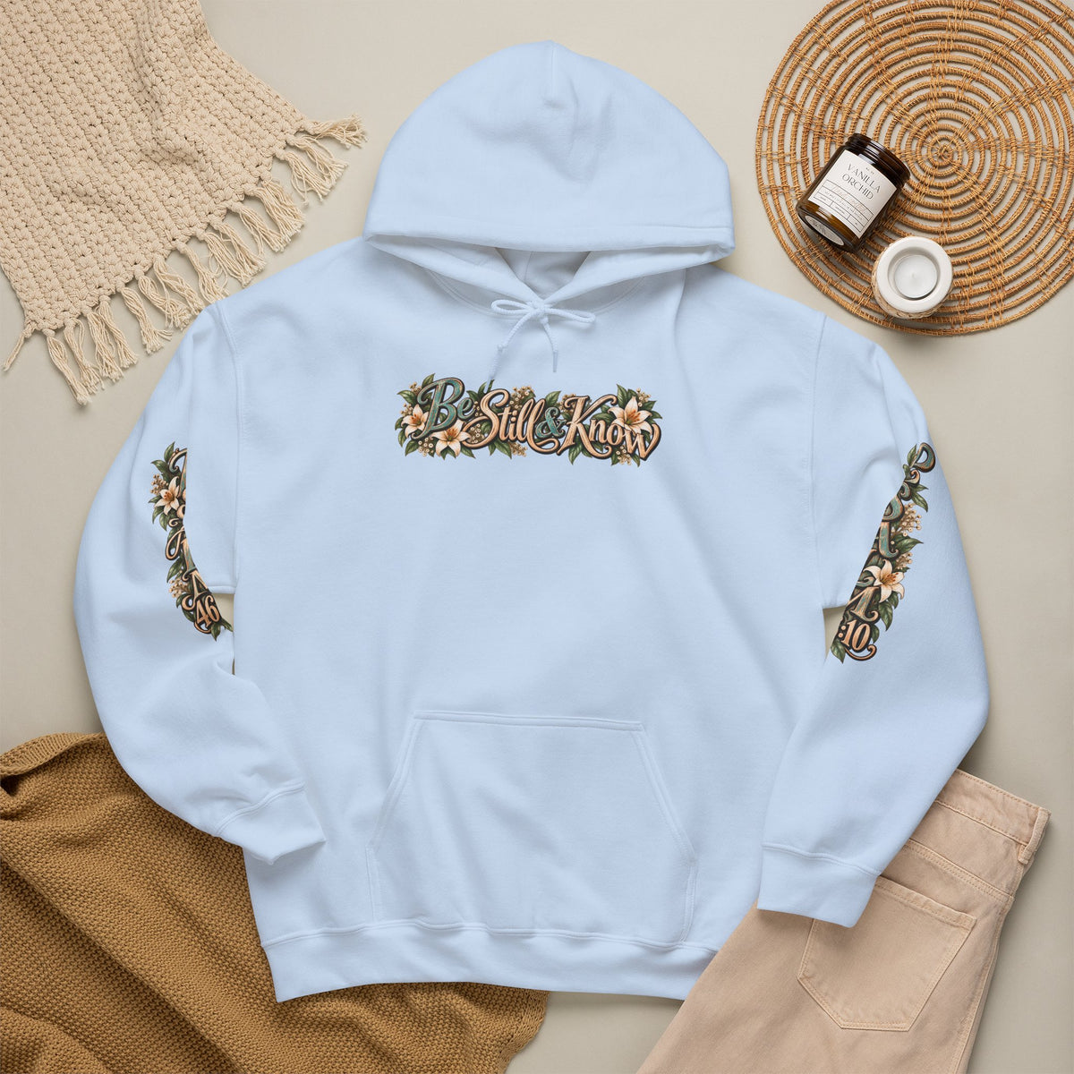 Be Still Hoodie — "Be Still, Know That I Am God" Christian Graphic Hooded Sweatshirt