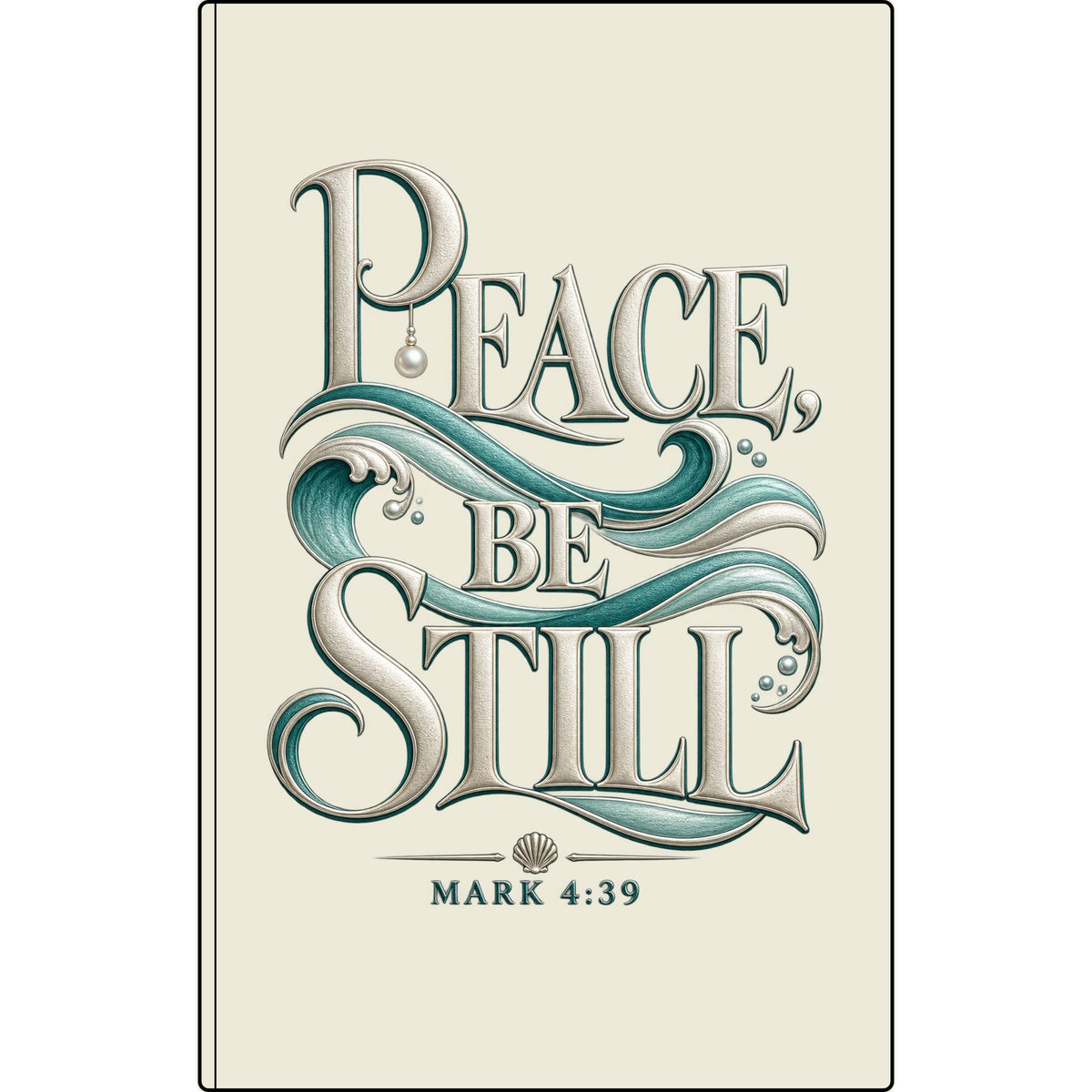 Vegan Leather Journal — "Peace, Be Still" Engraved Christian Notebook (Mark 4:39)