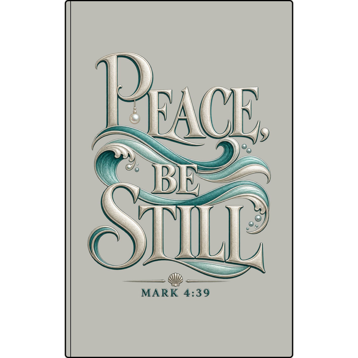 Vegan Leather Journal — "Peace, Be Still" Engraved Christian Notebook (Mark 4:39)