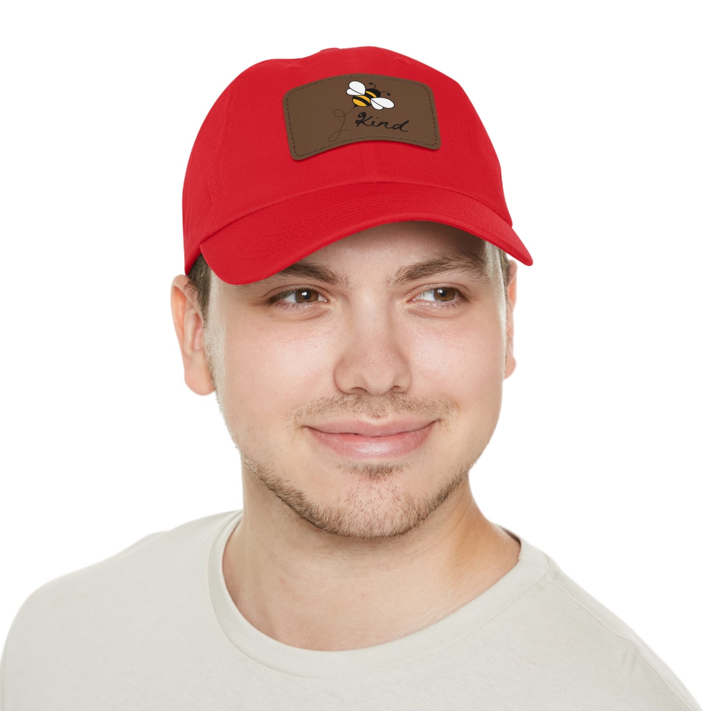 Bee Kind baseball cap with leather patch
